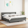 Cama com molas/colchão 160x200 cm tecido cinzento-escuro 1