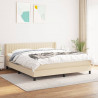 Cama com molas/colchão 160x200 cm tecido cor creme 1