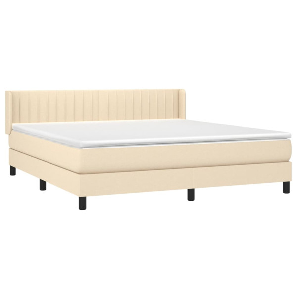 Cama com molas/colchão 160x200 cm tecido cor creme M 3