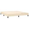 Cama box spring con colchón tela color crema 160x200 cm 4