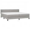 Cama box spring con colchón tela gris claro 200x200 cm 3
