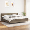 Cama com molas/colchão 200x200 cm tecido castanho-acinzentado 1