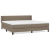 Cama box spring con colchón tela gris taupe 200x200 cm 2