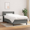 Cama com molas/colchão 80x200 cm tecido cinzento-escuro 1