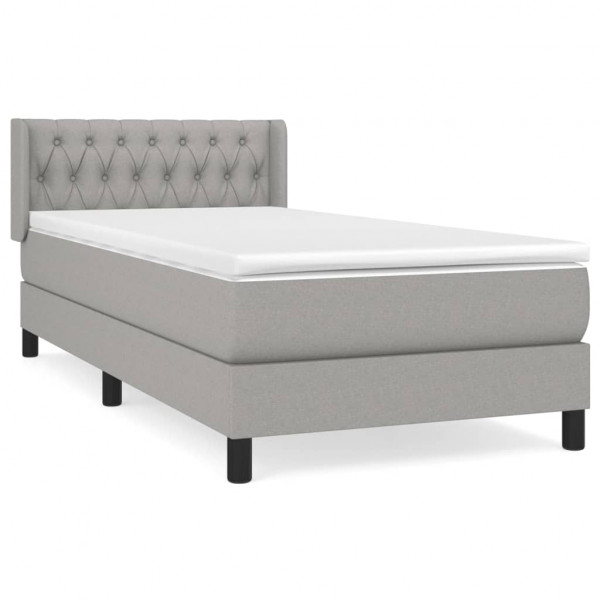 Cama com molas/colchão 100x200 cm tecido cinzento-claro M 2