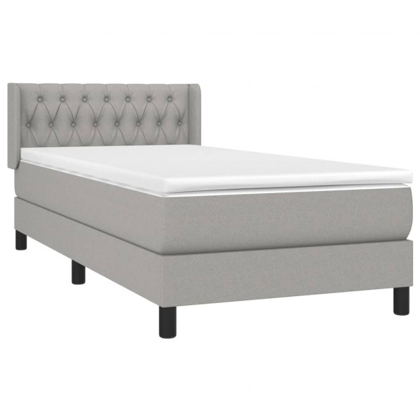 Cama com molas/colchão 100x200 cm tecido cinzento-claro M 3