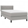 Cama box spring con colchón tela gris claro 100x200 cm 3