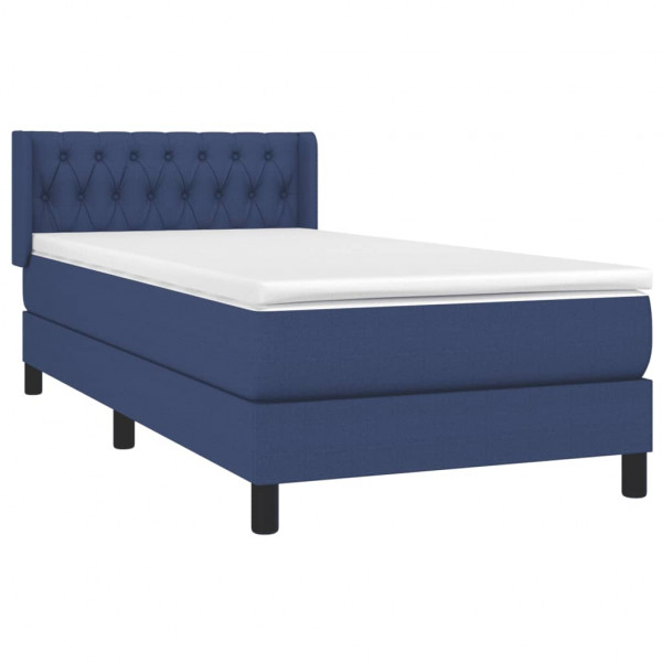Cama com molas/colchão 100x200 cm tecido azul M 3