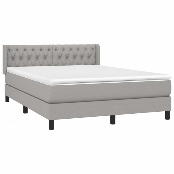 Cama com molas/colchão 140x190 cm tecido cinzento-claro M 3