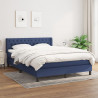 Cama box spring con colchón tela azul 140x200 cm 1