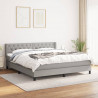 Cama com molas/colchão 160x200 cm tecido cinzento-claro 1
