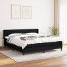 Cama box spring con colchón tela negro 160x200 cm 1