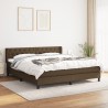Cama com molas/colchão 160x200 cm tecido castanho-escuro 1