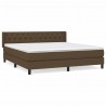 Cama box spring con colchón tela marrón oscuro 160x200 cm 2