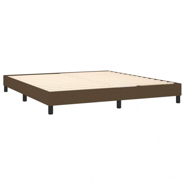 Cama com molas/colchão 160x200 cm tecido castanho-escuro M 4