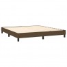 Cama box spring con colchón tela marrón oscuro 160x200 cm 4