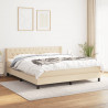Cama com molas/colchão 160x200 cm tecido cor creme 1