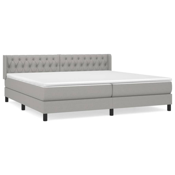 Cama com molas/colchão 200x200 cm tecido cinza-claro M 2