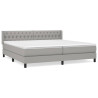 Cama box spring con colchón tela gris claro 200x200 cm 2
