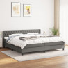 Cama com molas/colchão 200x200 cm tecido cinzento-escuro 1