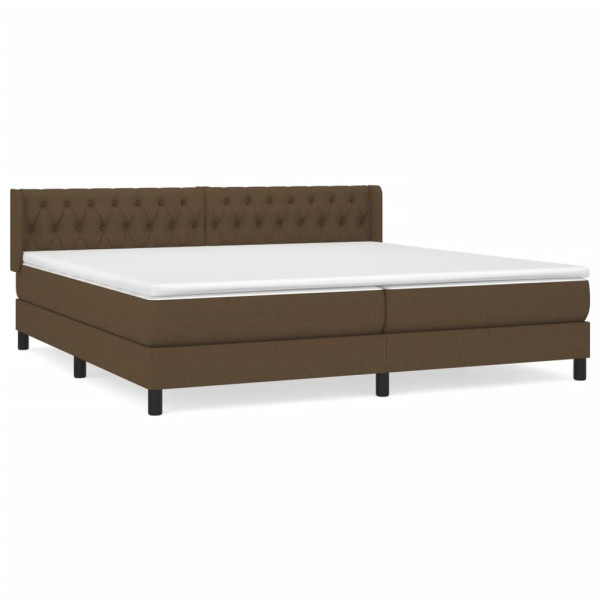 Cama com molas/colchão 200x200 cm tecido castanho-escuro M 2