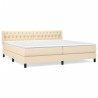 Cama box spring con colchón tela color crema 200x200 cm 2