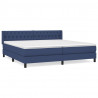 Cama box spring con colchón tela azul 200x200 cm 2