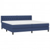 Cama box spring con colchón tela azul 200x200 cm 3
