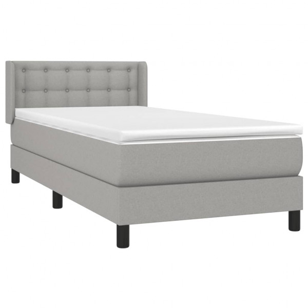 Cama com molas/colchão 100x200 cm tecido cinzento-claro M 3
