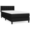 Cama box spring con colchón tela negro 100x200 cm 2