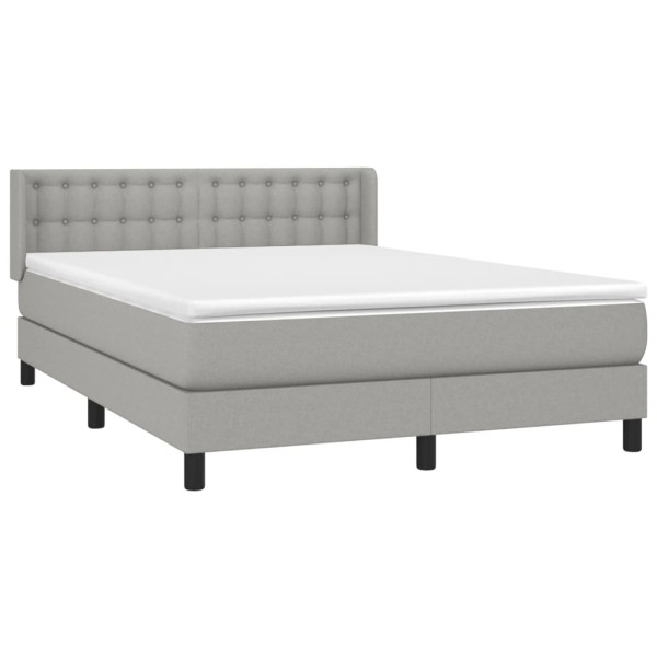 Cama com molas/colchão 140x190 cm tecido cinzento-claro M 3