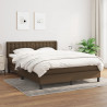 Cama box spring con colchón tela marrón oscuro 140x200 cm 1
