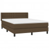 Cama box spring con colchón tela marrón oscuro 140x200 cm 3