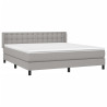 Cama box spring con colchón tela gris claro 160x200 cm 3