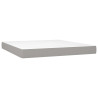 Cama box spring con colchón tela gris claro 160x200 cm 5