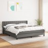 Cama com molas/colchão 160x200 cm tecido cinzento-escuro 1