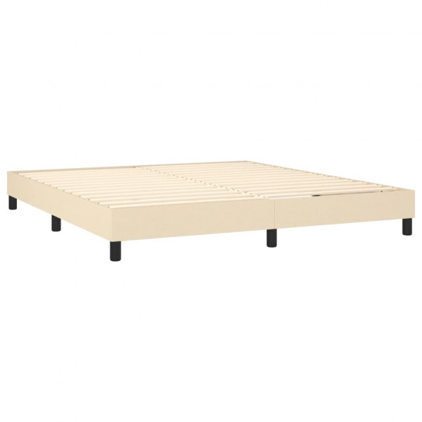 Cama box spring con colchón tela color crema 160x200 cm M 4