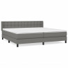Cama box spring con colchón tela gris oscuro 200x200 cm 2