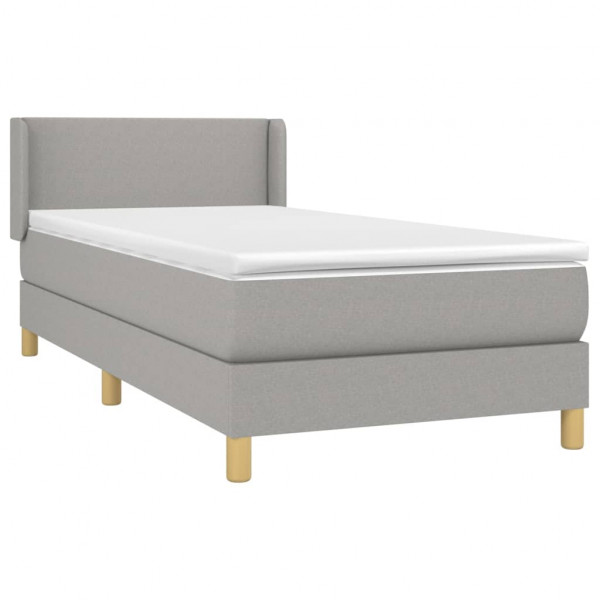 Cama com molas/colchão 80x200 cm tecido cinza-claro M 3