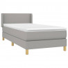 Cama com molas/colchão 80x200 cm tecido cinza-claro 3