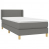 Cama com molas/colchão 90x190 cm tecido cinza-escuro 3