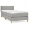 Cama com molas/colchão 90x200 cm tecido cinza-claro 2