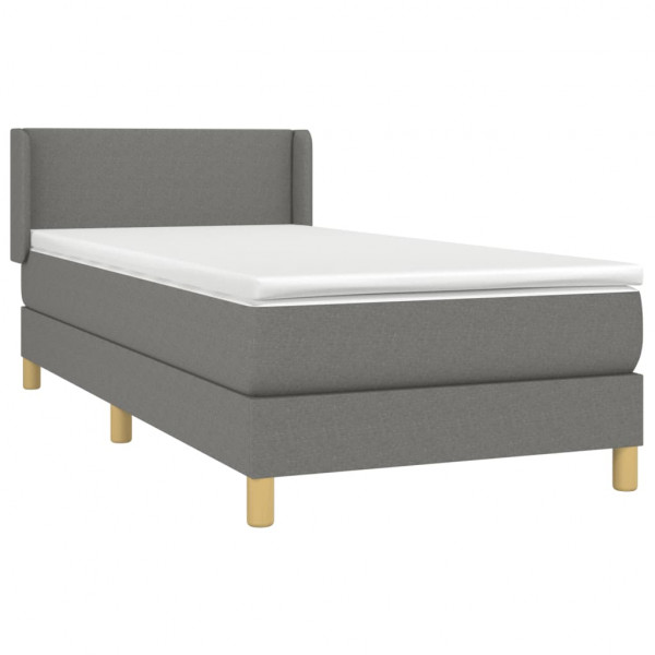 Cama com molas/colchão 90x200 cm tecido cinzento-escuro M 3