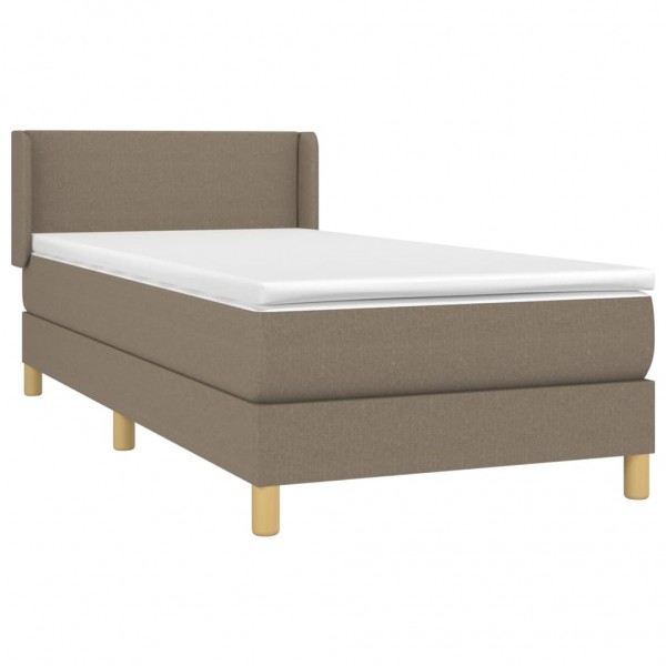 Cama com molas/colchão 100x200 cm tecido cinza-acastanhado M 3