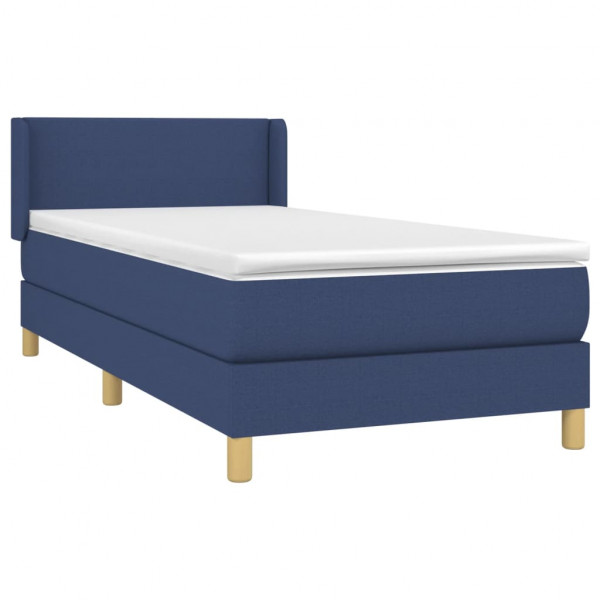 Cama com molas/colchão 100x200 cm tecido azul M 3