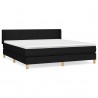Cama box spring con colchón tela negro 160x200 cm 2