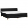Cama box spring con colchón tela negro 160x200 cm 3