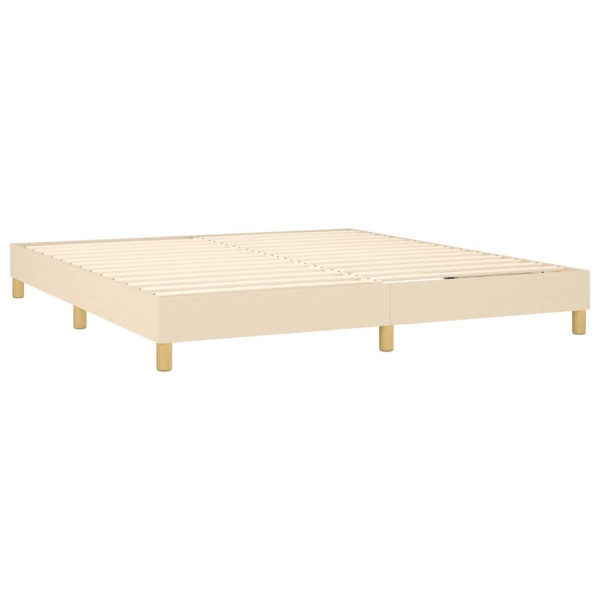 Cama com molas/colchão 160x200 cm tecido cor creme M 4