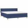 Cama box spring con colchón tela azul 160x200 cm 3