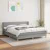 Cama com molas/colchão 180x200 cm tecido cinzento-claro 1